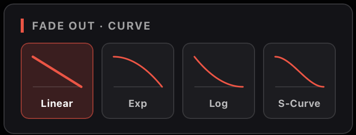 Fade-out curve picker