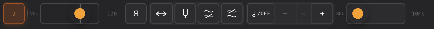 Per-step effects / step-edit bar